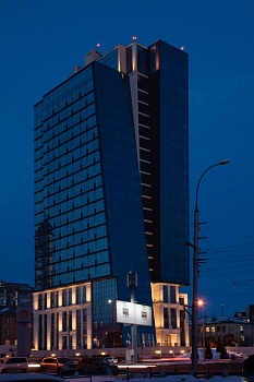 Подсветка высотки Прайм Хаус в г. Новосибирск